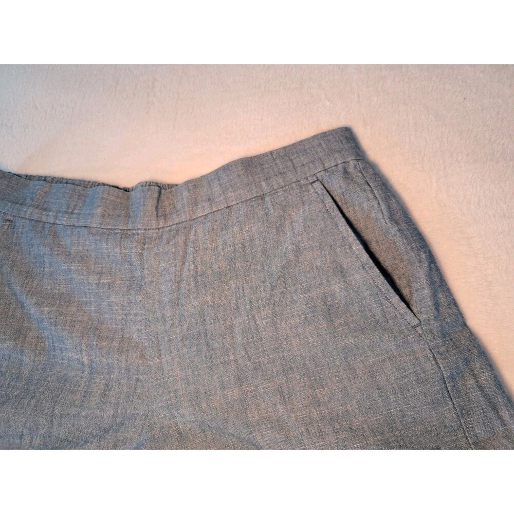 J.Crew 4" Chambray Scalloped Hem Shorts 100% Cotton Echo Blue L1670 Size Small - Picture 5 of 9